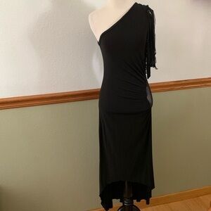 Claudio Milano Black One Shoulder Body-con Cutout Maxi Dress Medium